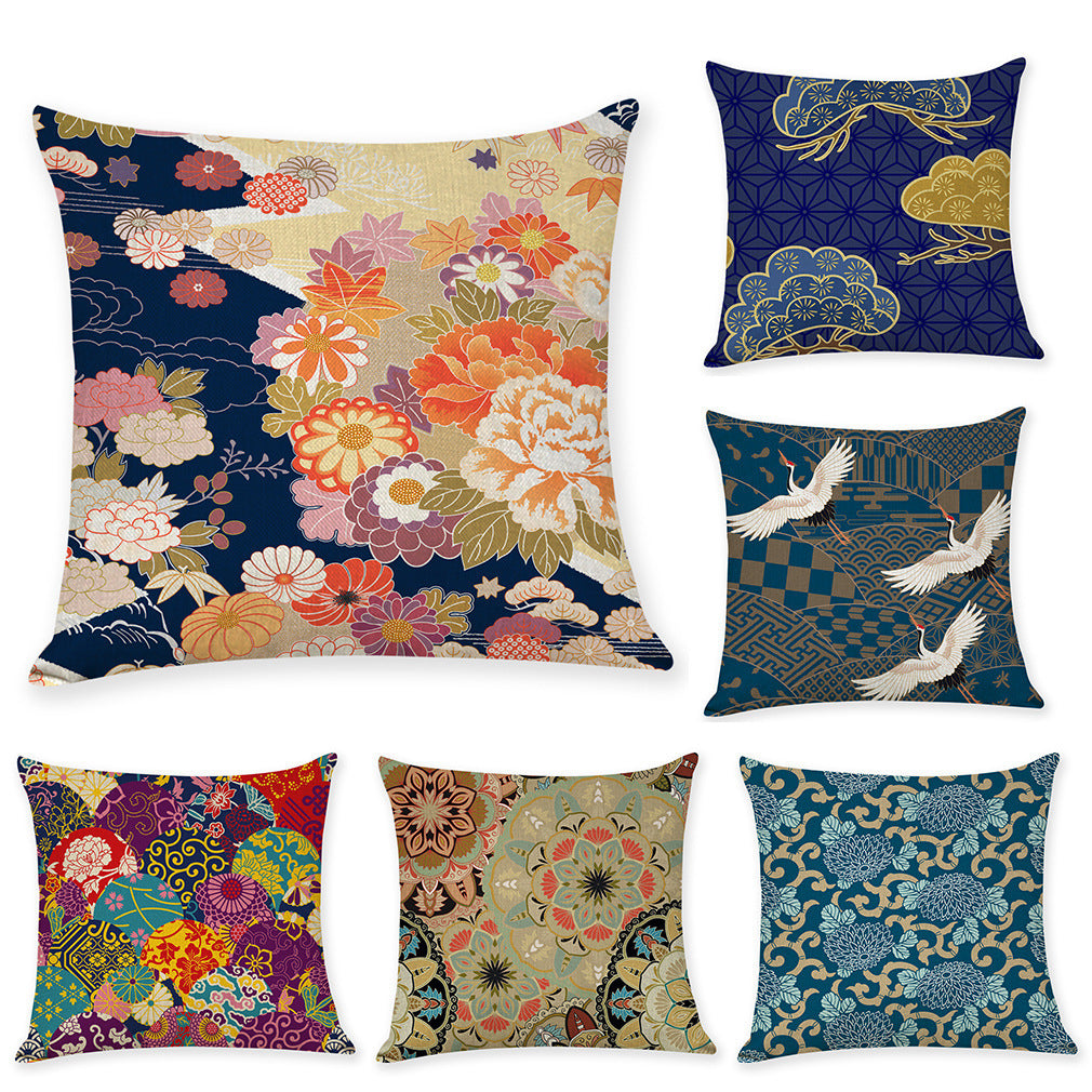 Japanese Style Cotton Linen Pillow Covers for Cars