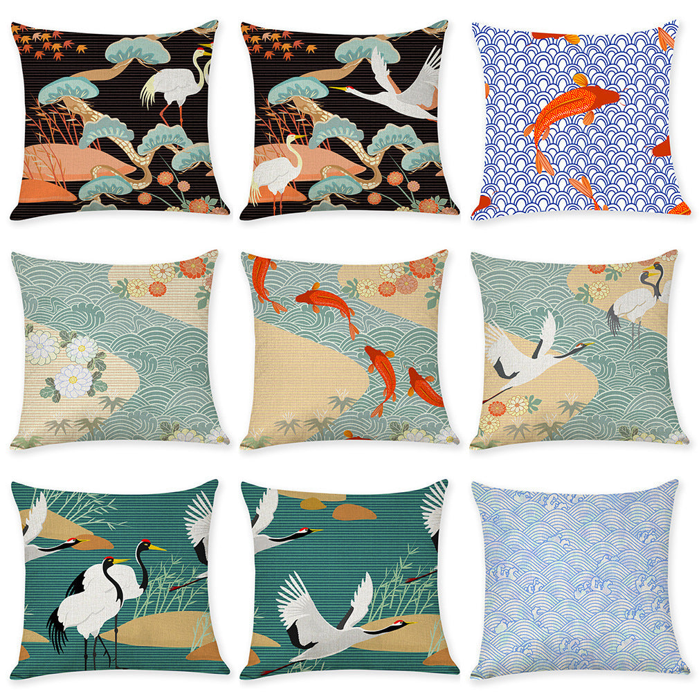 Japanese Style Cotton Linen Pillow Covers for Cars