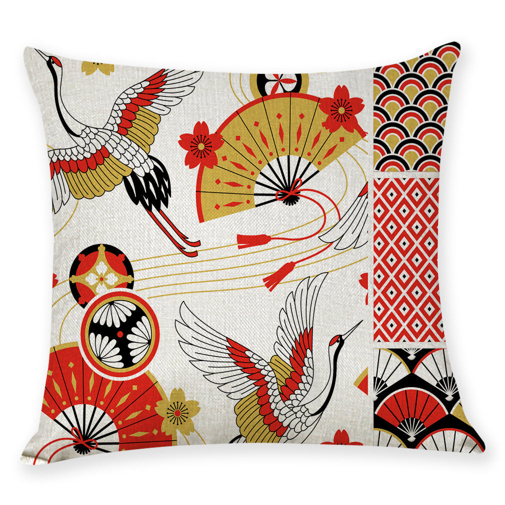 Japanese Style Cotton Linen Pillow Covers for Cars