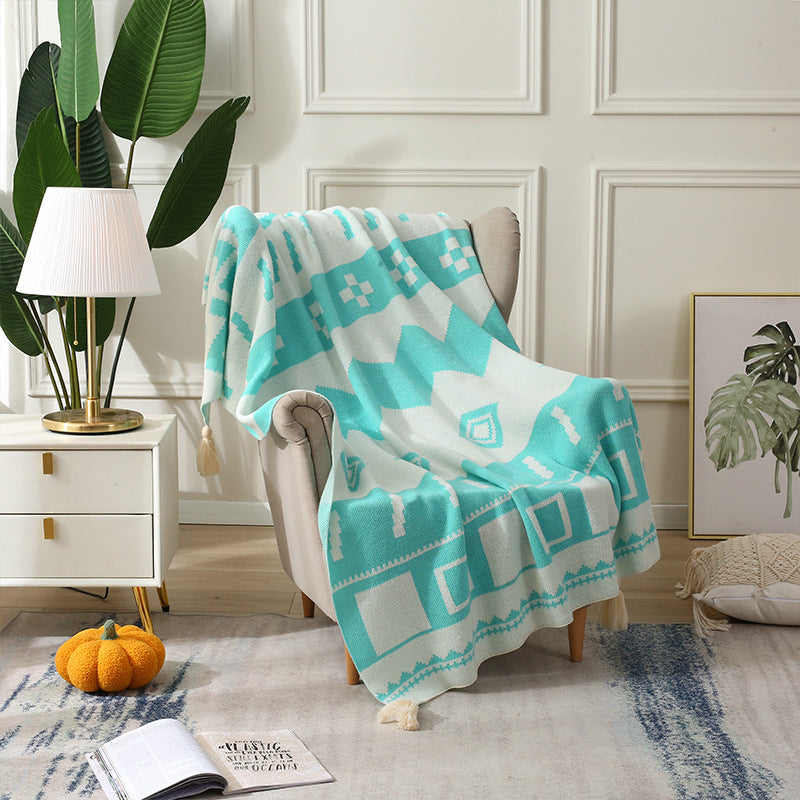Nordic Style Luxury Knitted Throw Blanket for Office